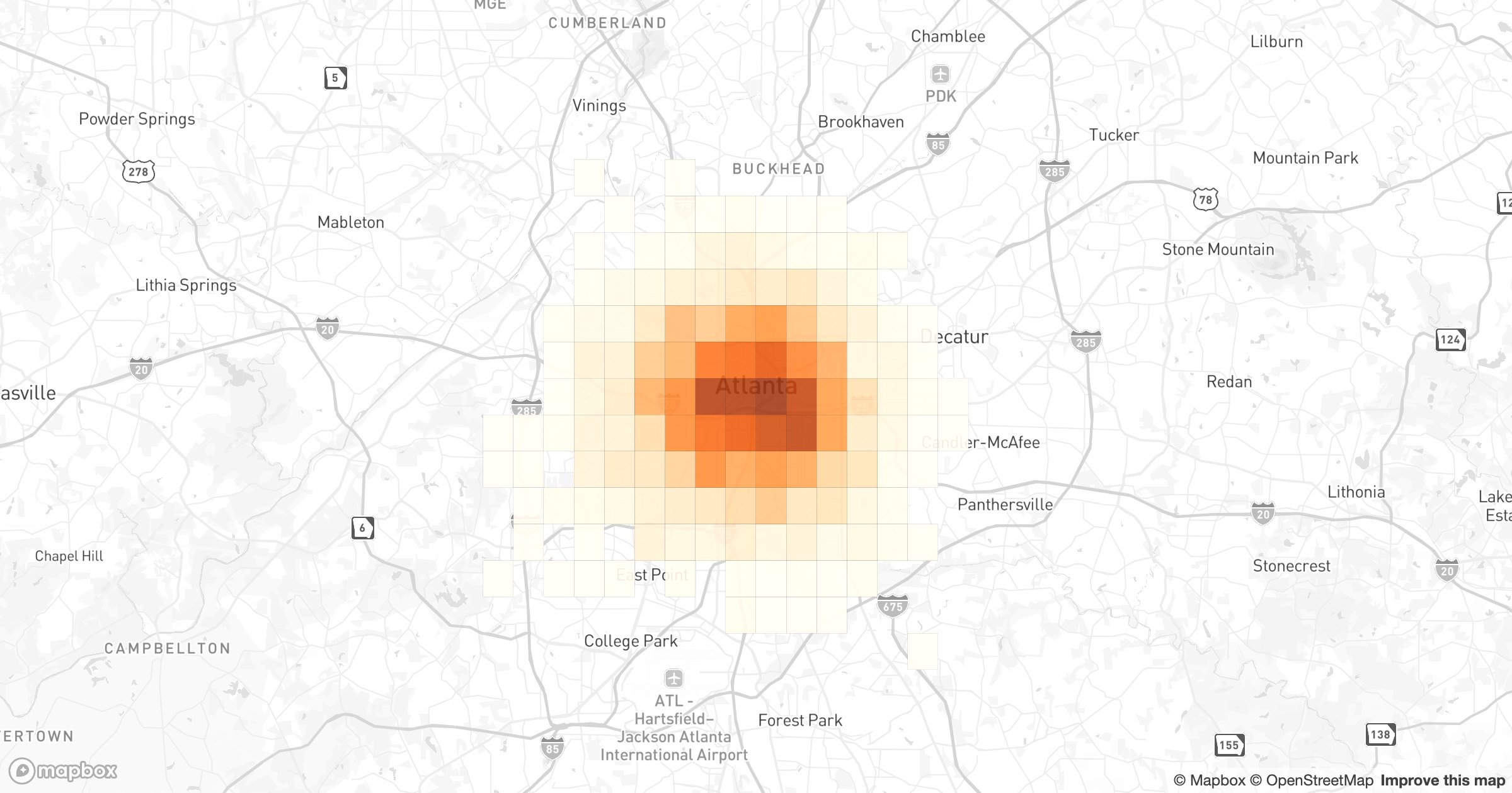 The same grid over Atlanta