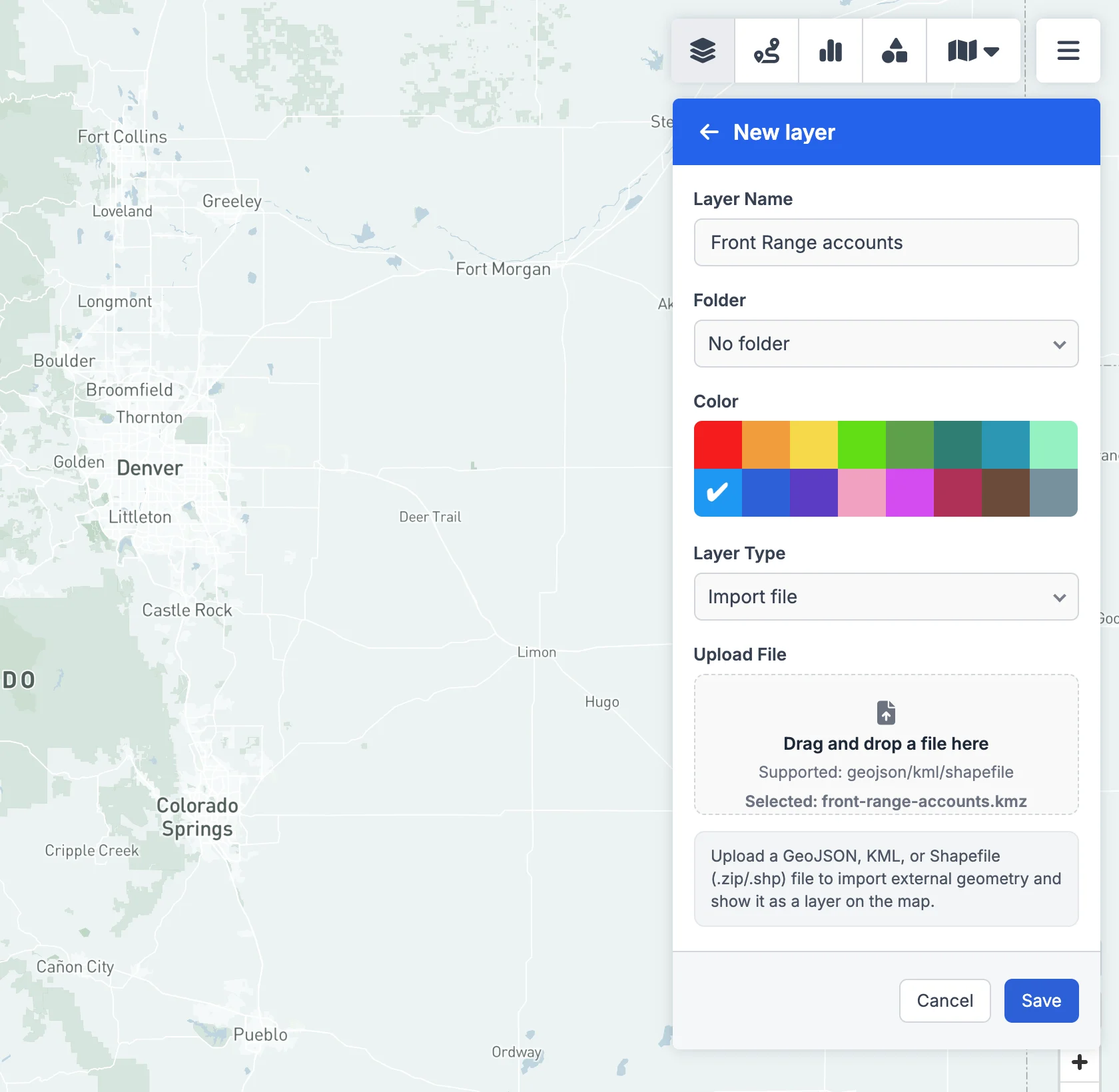 Importing a KMZ as a new layer in GeoMaps