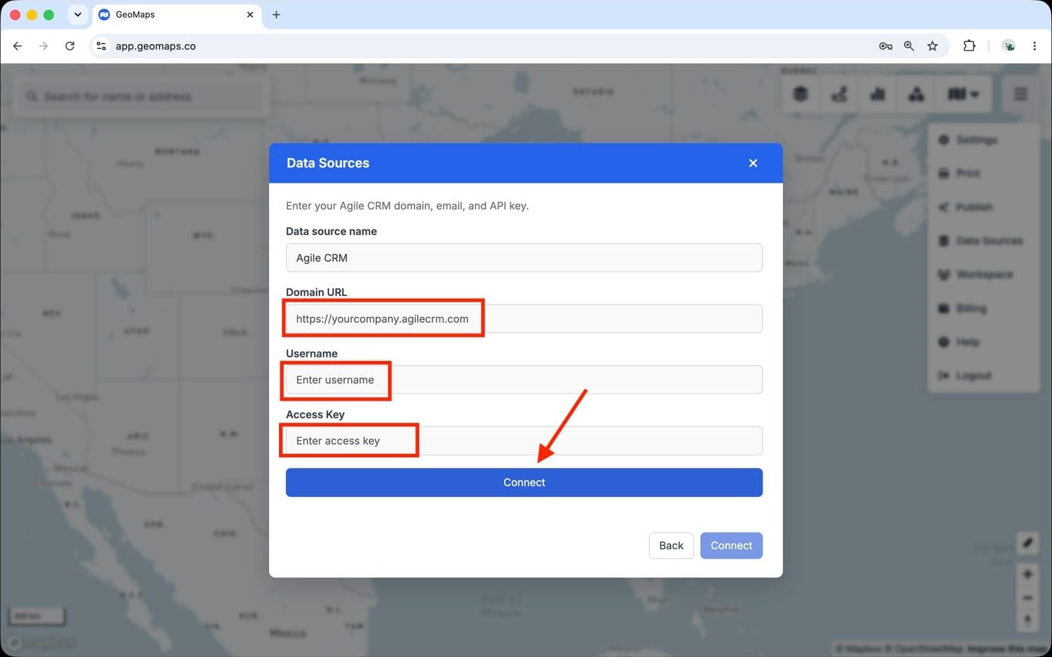Connect Agile CRM