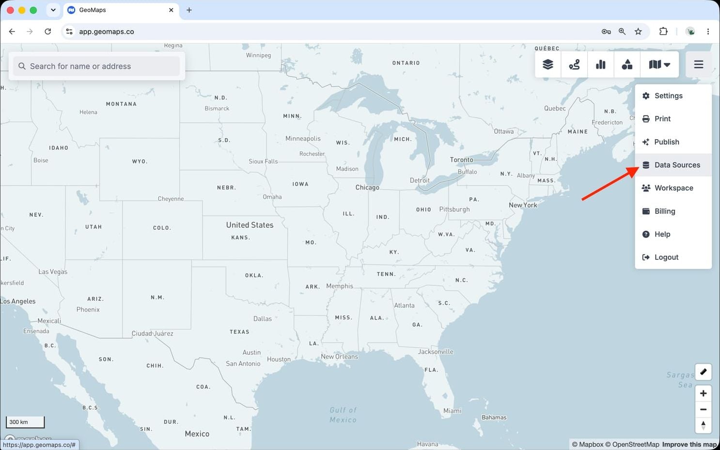 Open the top-right menu and choose Data Sources