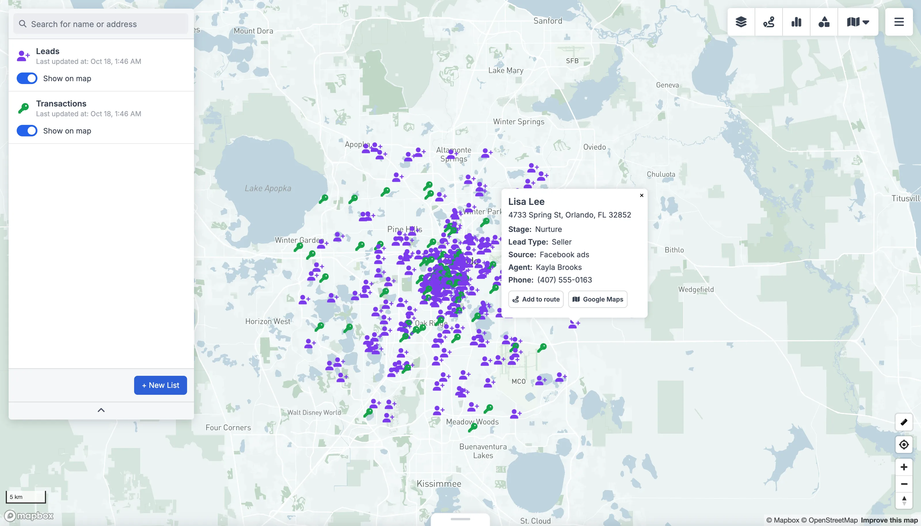 Lofty data plotted on a GeoMaps map
