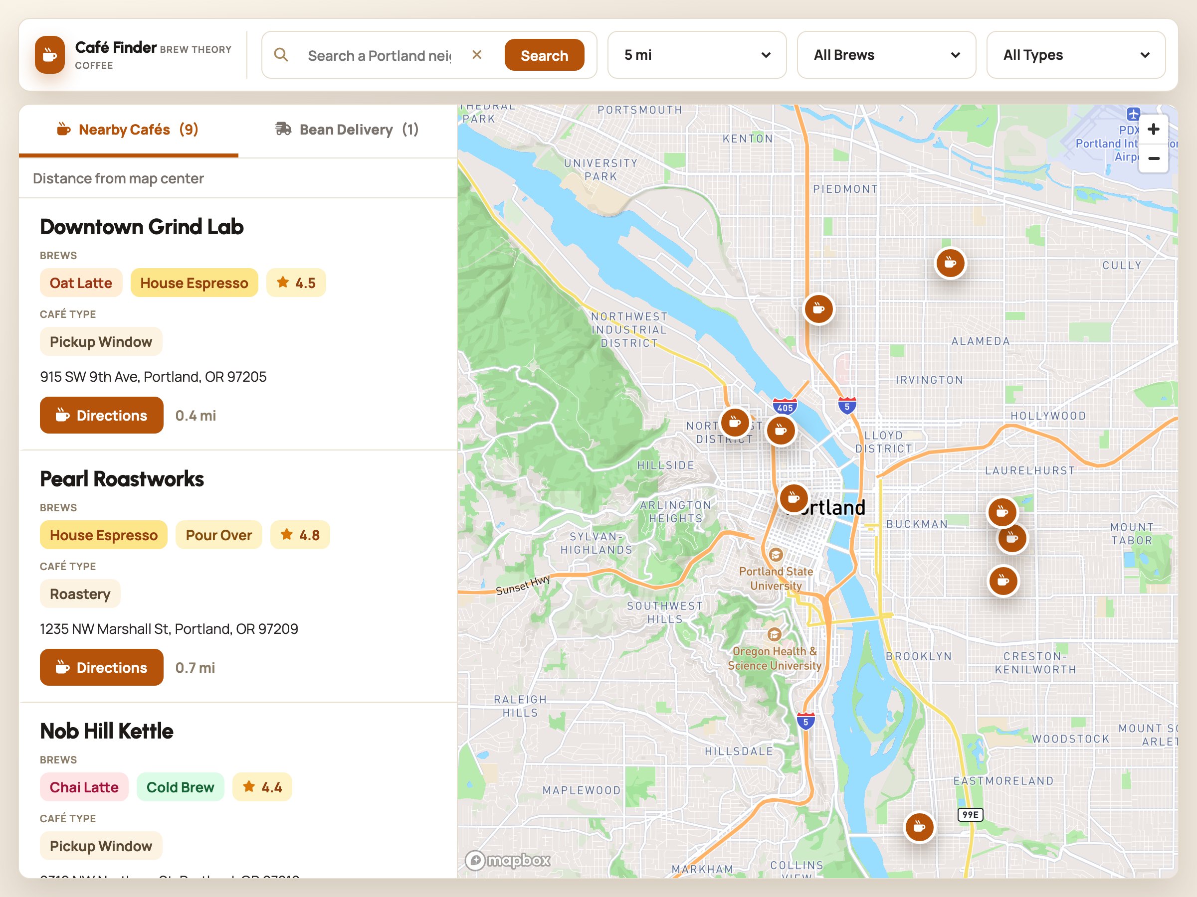 Café Finder — a map built with GeoMaps