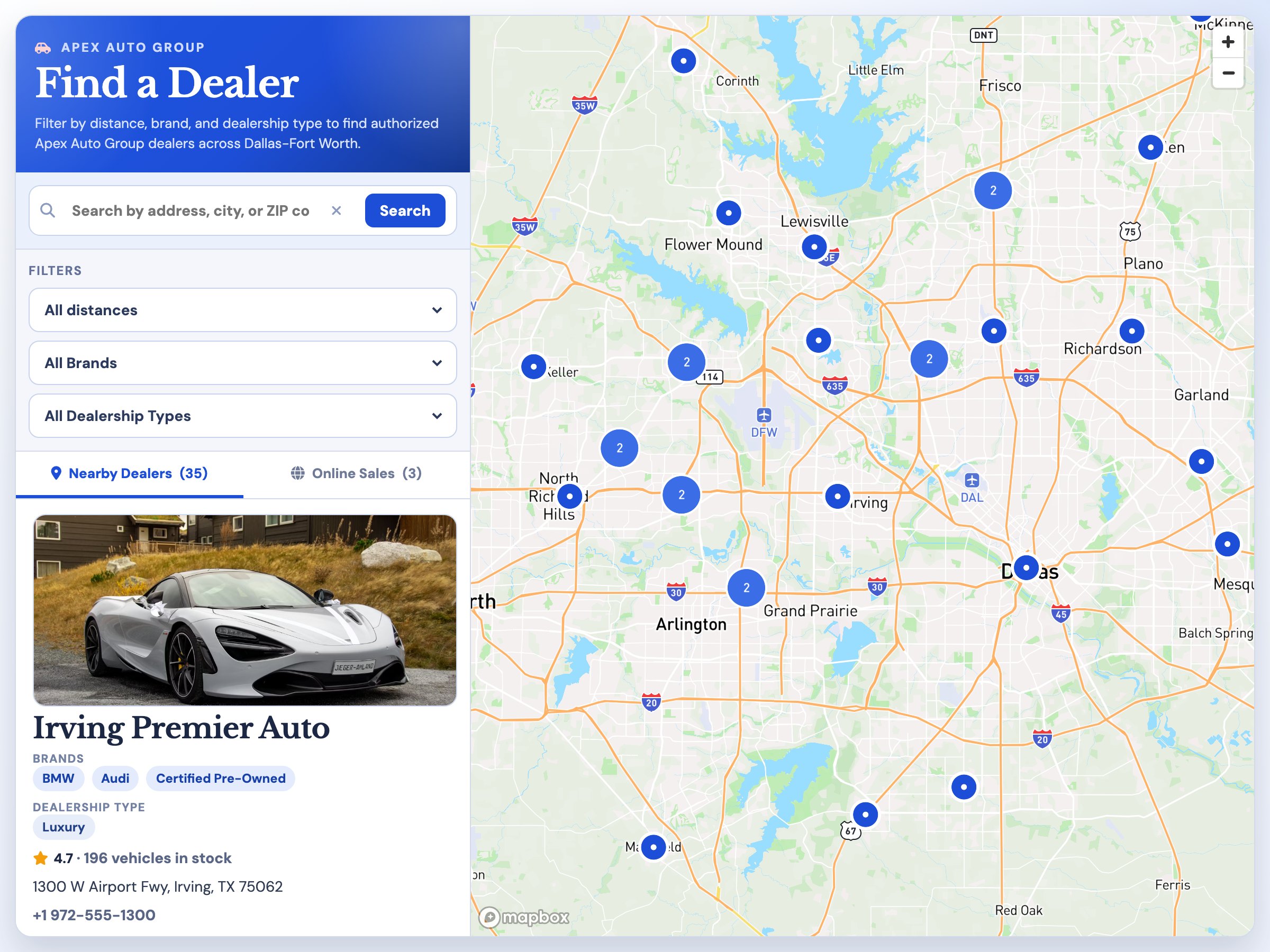 Dealer Locator — a map built with GeoMaps